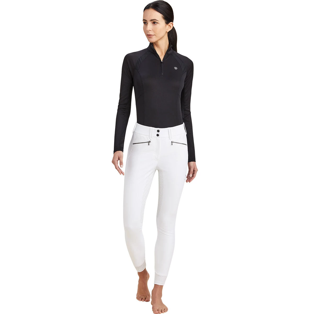 Ariat Tri Factor X Bellatrix Full Seat Ladies Breech- White - Image 4