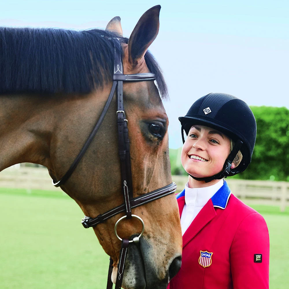 Charles Owen AYR8 Plus Helmet In Black Microsuede - Image 2