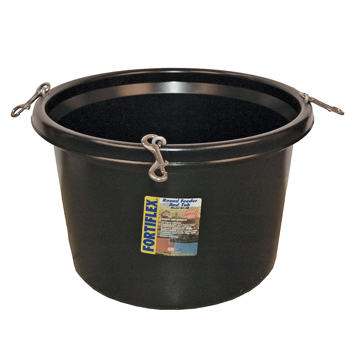 Fortiflex Round Feed Tub 30 Qt Black