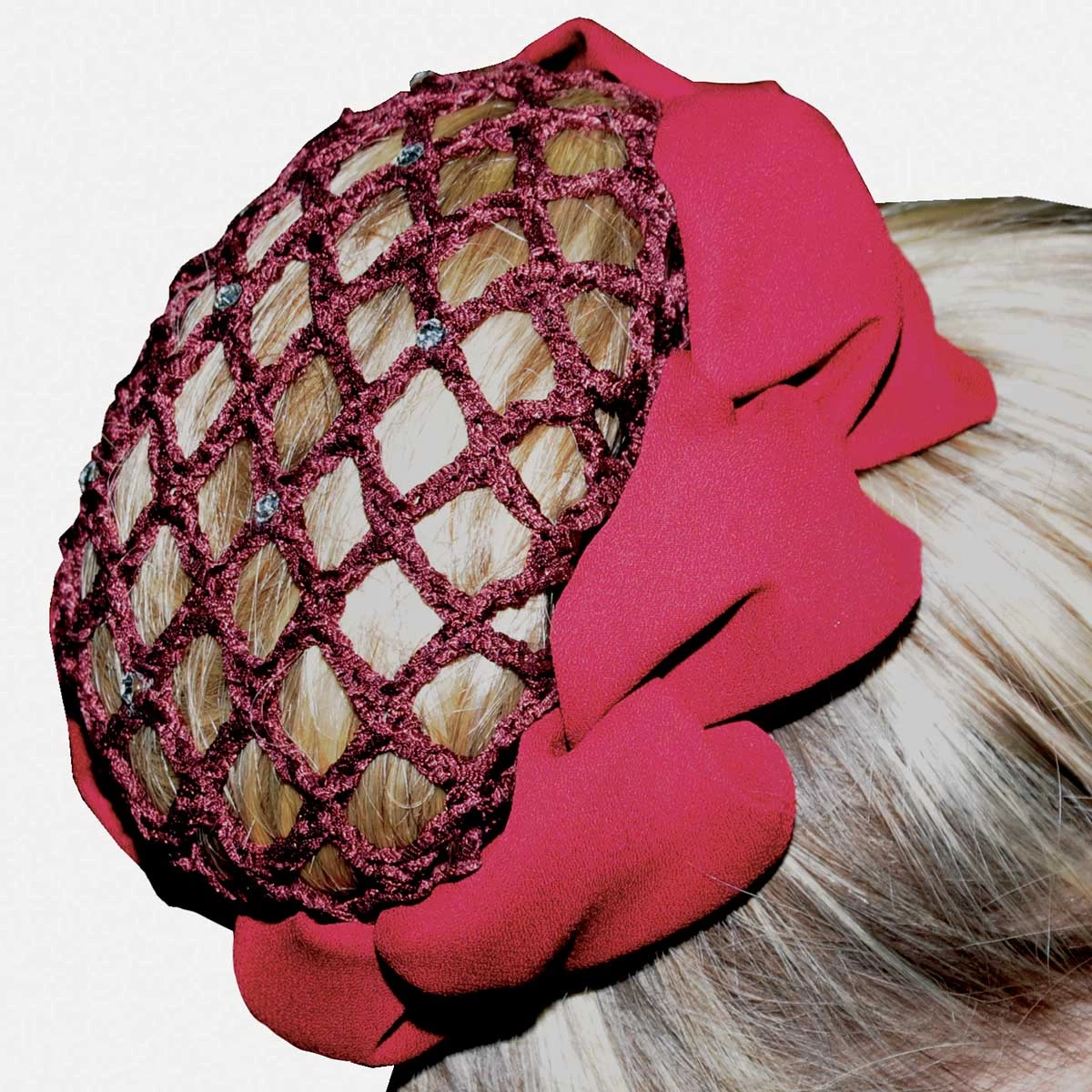 Hair Net Scrunchie With Rhinestones - Image 3