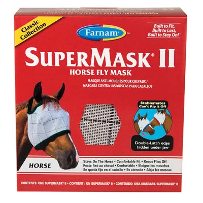 Farnam Supermask II Classic Fly Mask No Ears - Horse Size - Image 2