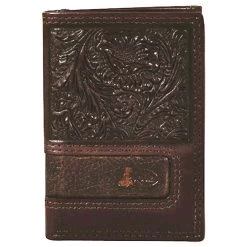 Justin Trifold Mens Tooled Leather Wallet