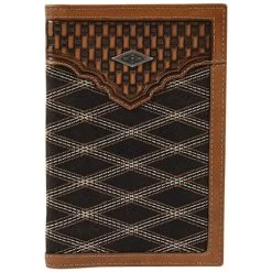 Justin Rodeo Mens Wallet - Crisscross Stitch