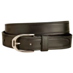 Plain English Stirrup 1.25 Inch Black Unisex Belt