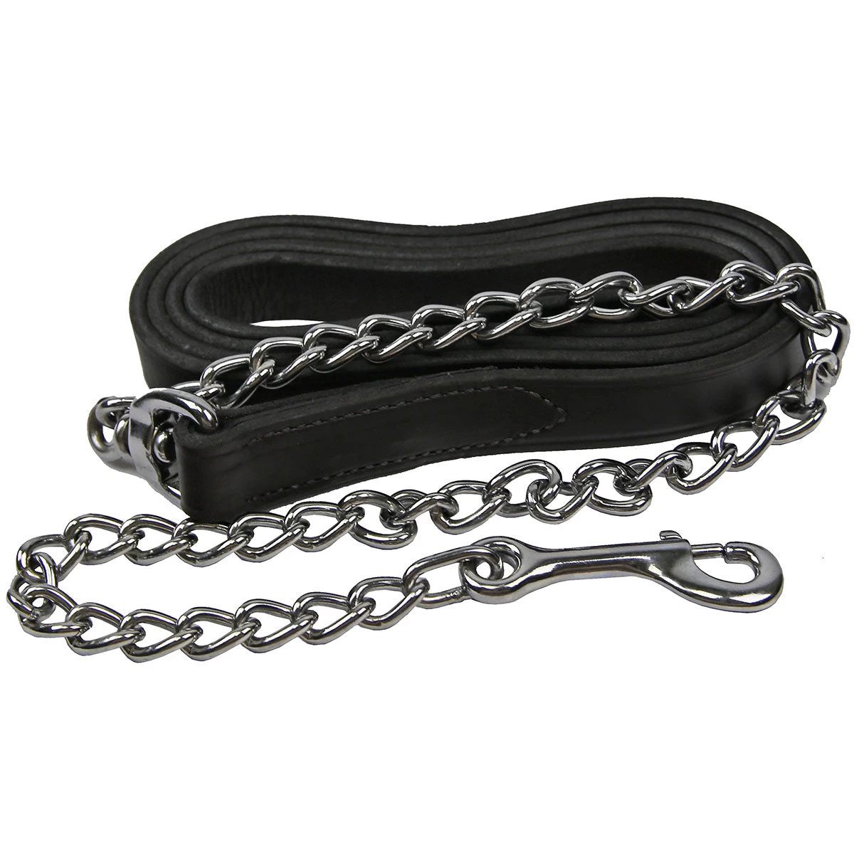 Perris Leather Lead With 30 In Chrome Chain