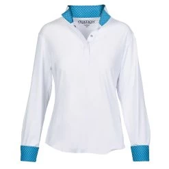 Ovation Jorden Tech Ladies Show Shirt - Blue Horseshoe