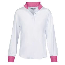 Ovation Kids Ellie Tech Show Shirt - Pink Horses
