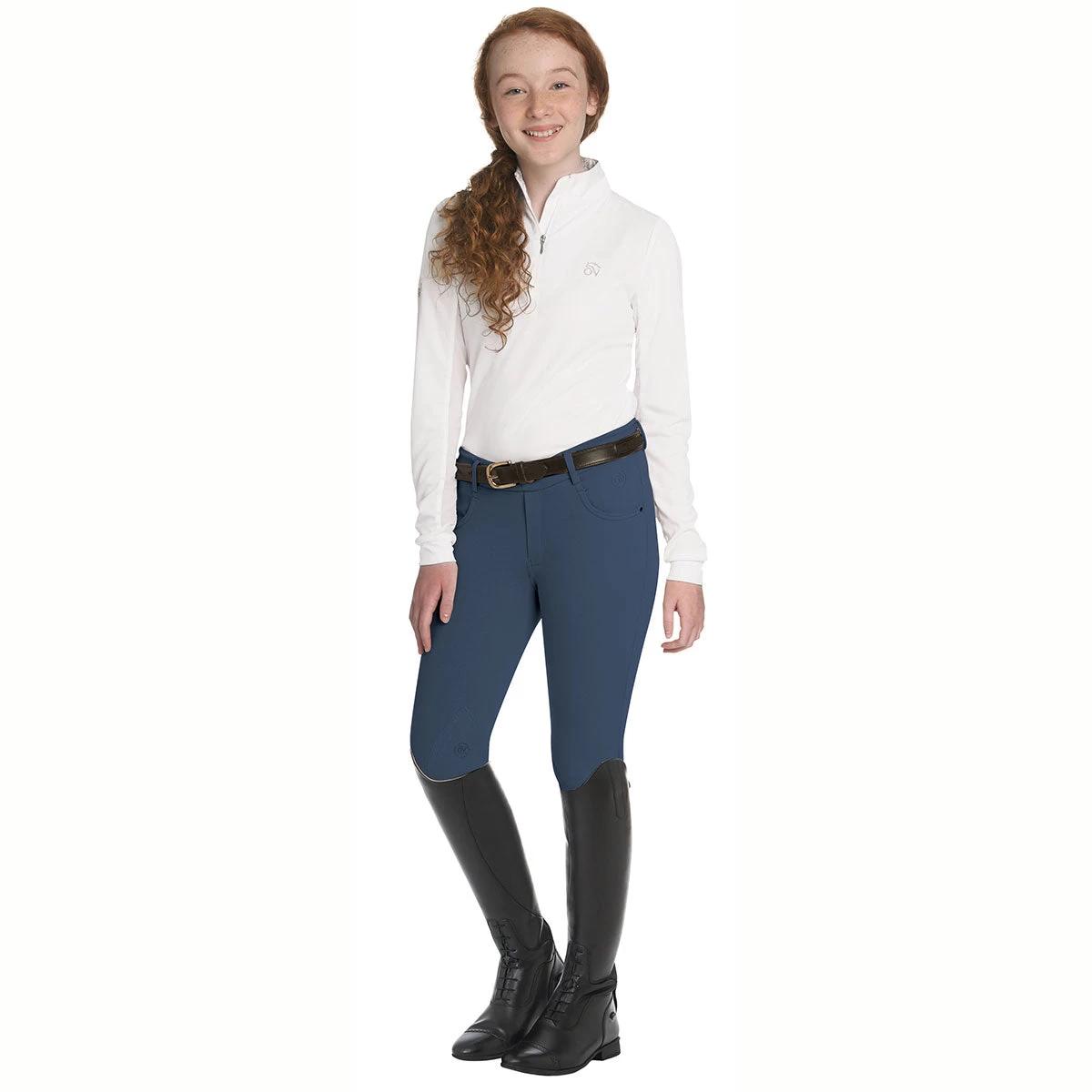 Ovation Euro Melange Knee Patch Girls Breech - Image 4