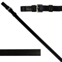 KL Select Red Barn Curb Reins 1/2 Inch Black