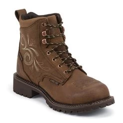 Justin Katerina Lace Up Waterproof Steel Toe Ladies Work Boots