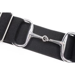 Ellany Black Silver Snaffle Elastic Ladies Belt