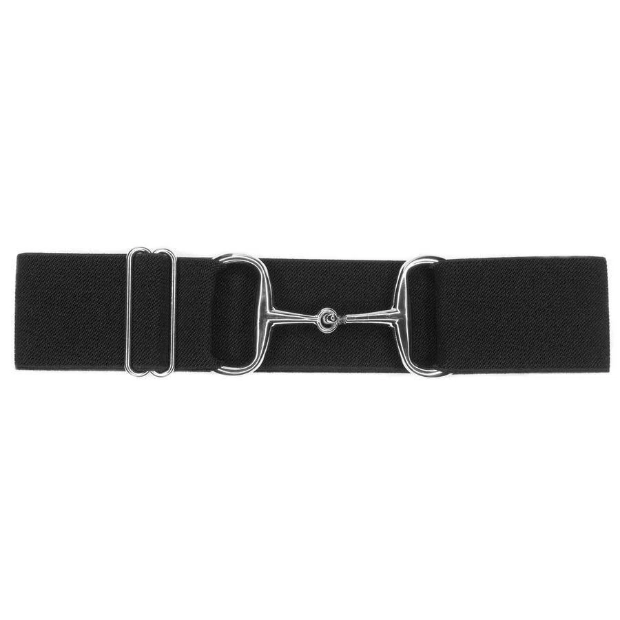 Ellany Black Silver Snaffle Elastic Ladies Belt - Image 2