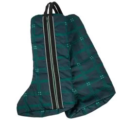 Chestnut Bay Quilted Lined Boot Bag- Hunter Plaid