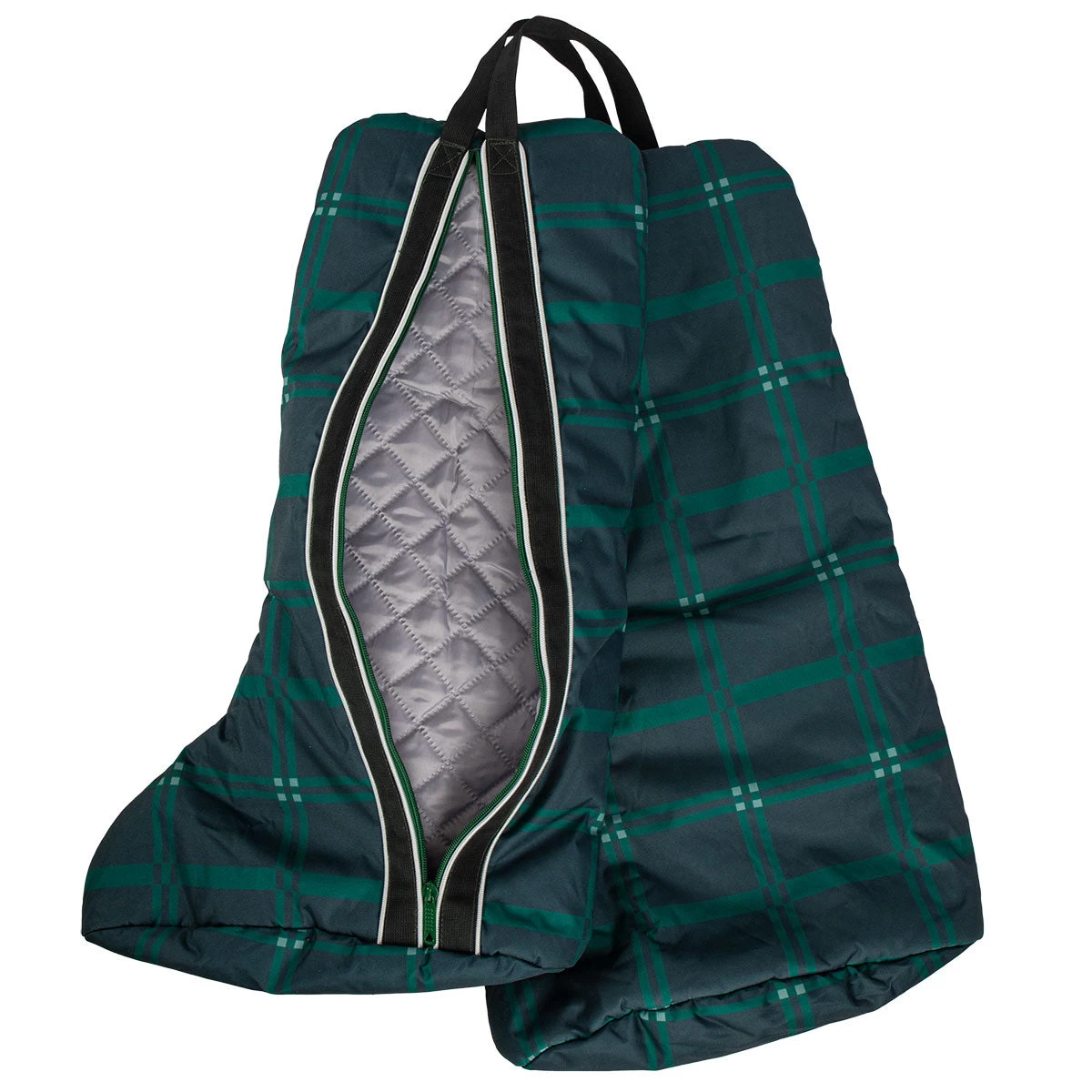 Chestnut Bay Quilted Lined Boot Bag- Hunter Plaid - Image 2