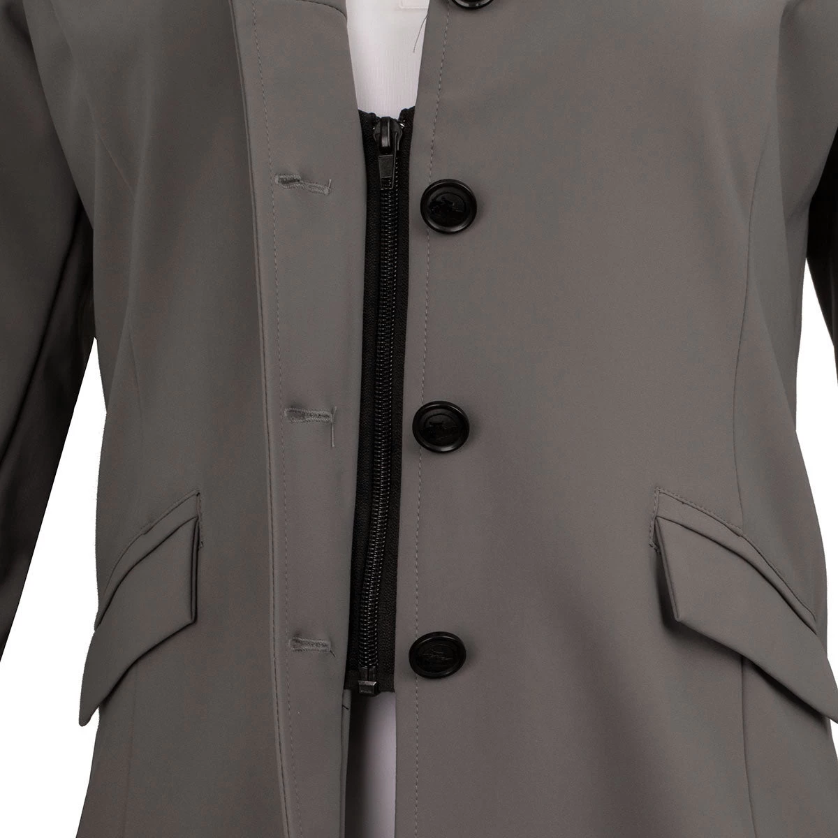 Grand Prix Madelyn Ladies Show Coat - Light Grey - Image 2